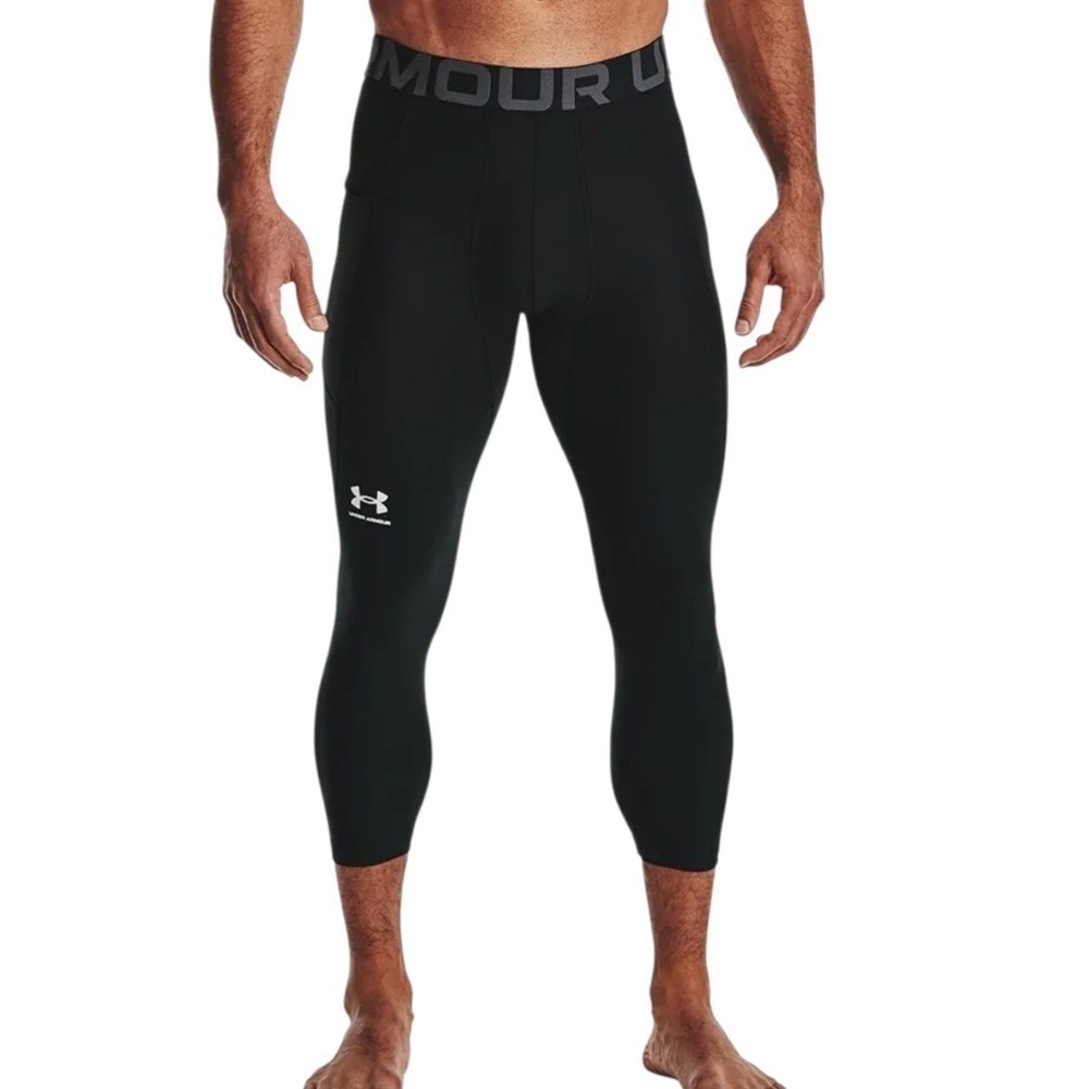 Under Armour 3/4‎ Compression Leggings Mens XL Black HeatGear Training Gym NWT